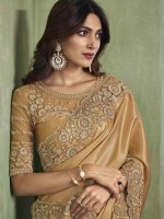 Golden Shimmer Satin Silk Saree